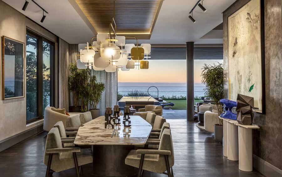dining room, a Five-Story Penthouse in Cape Town