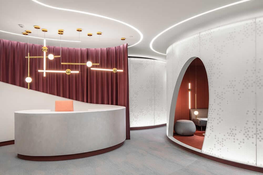 Silk Road Office, A Space where Colour Palette Coordinates with Form