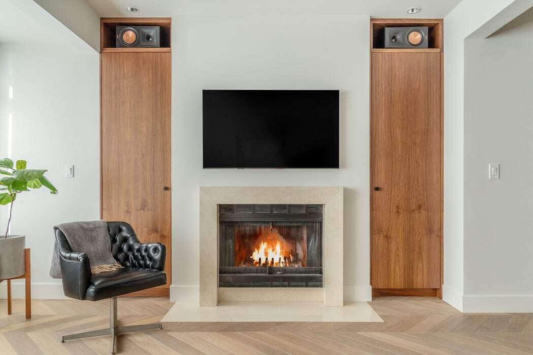 fireplace, Board & Vellum