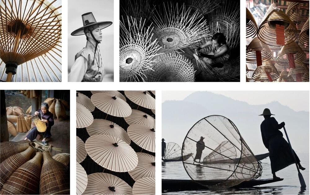 Inspiration by Asian traditions of weaving from rattan and bamboo