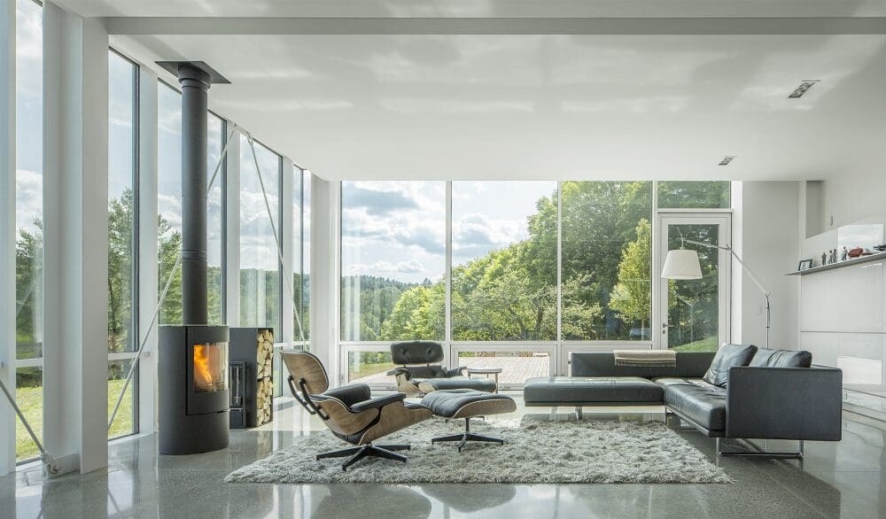 living room, Wood-Clad House by Birdseye Design