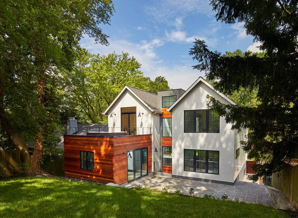Architect Connects Two Gabled Volumes, Separating Public & Private Functions of this DC Home