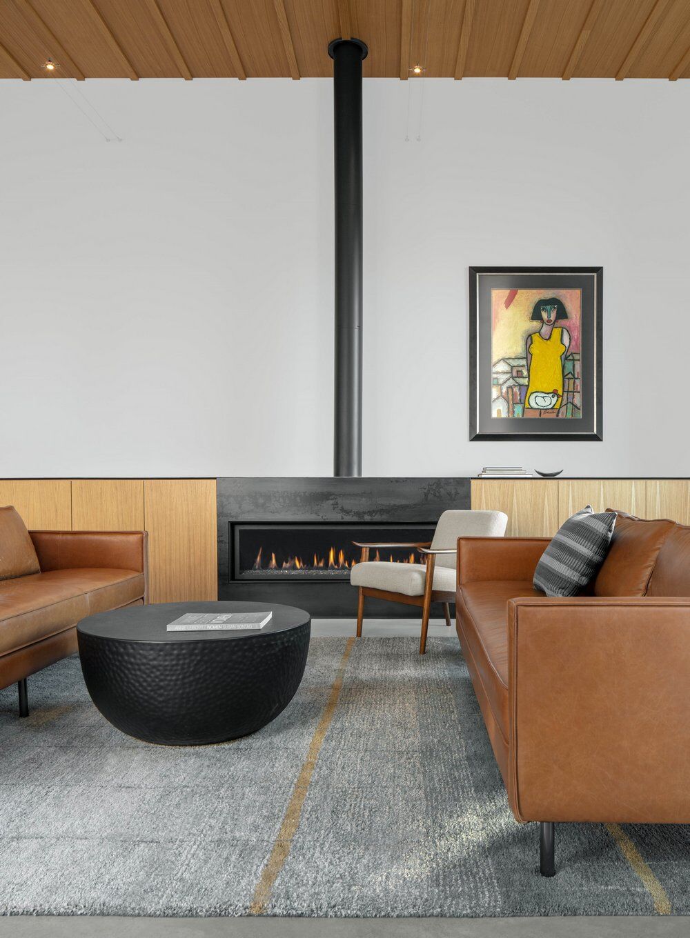living room, fireplace, Ibarra Rosano Design Architects