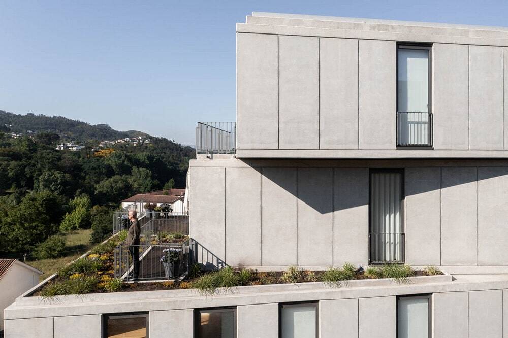Residential Concrete Building Overlooking the Tâmega River in Amarante