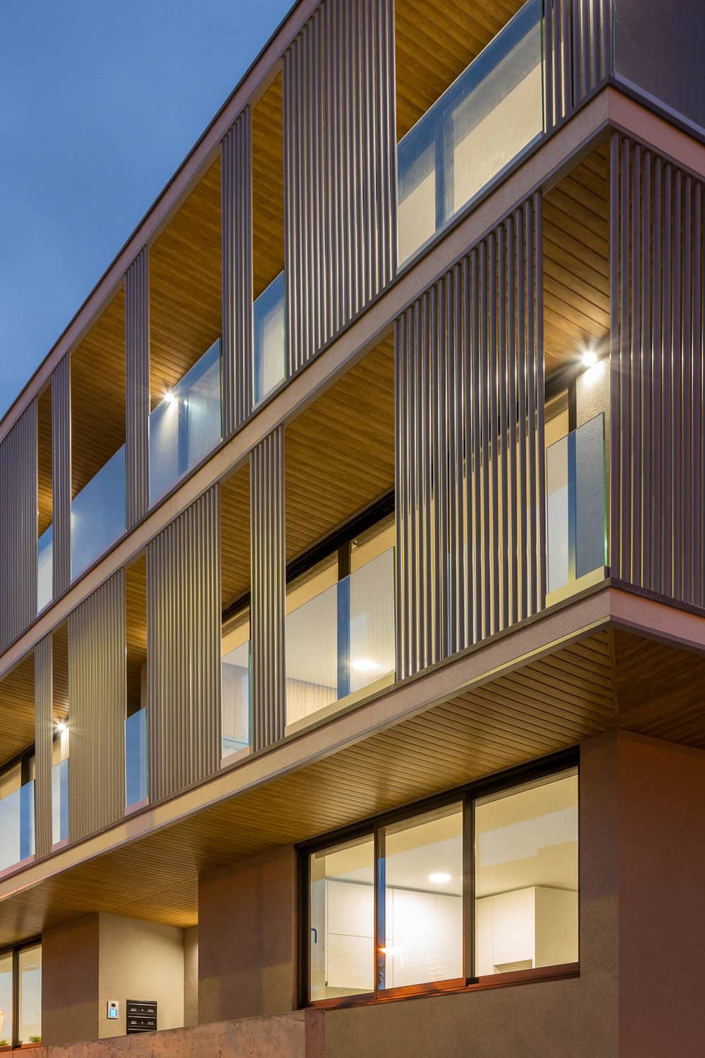 A Vertical Skin Covers a Multi-Family Building