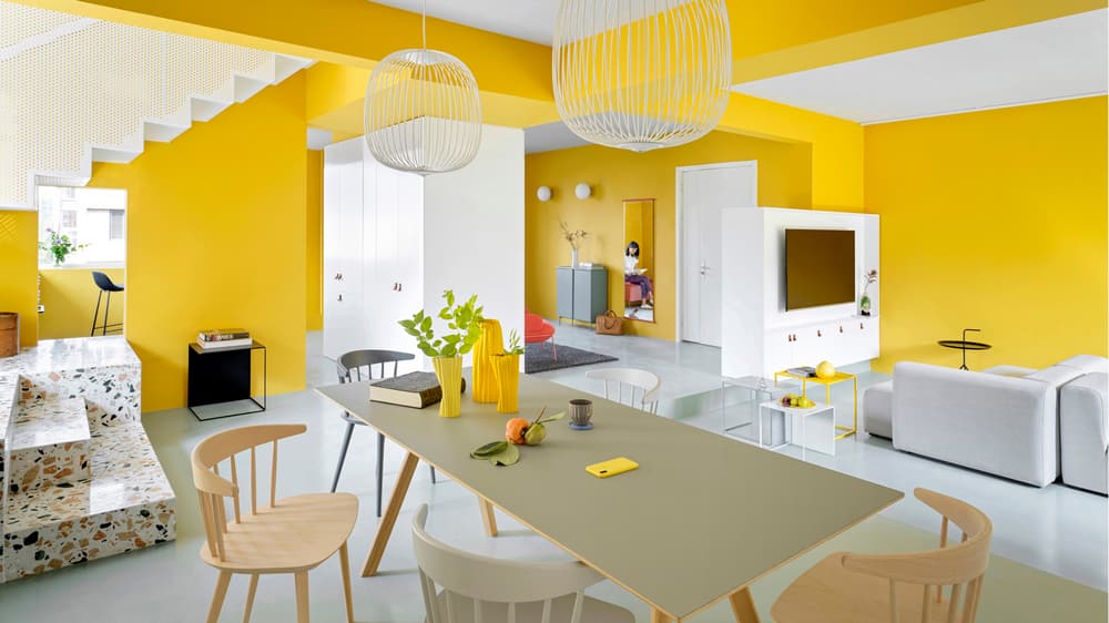 yellow duplex apartment