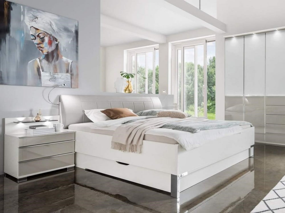 White bed frame by Instrument furniture