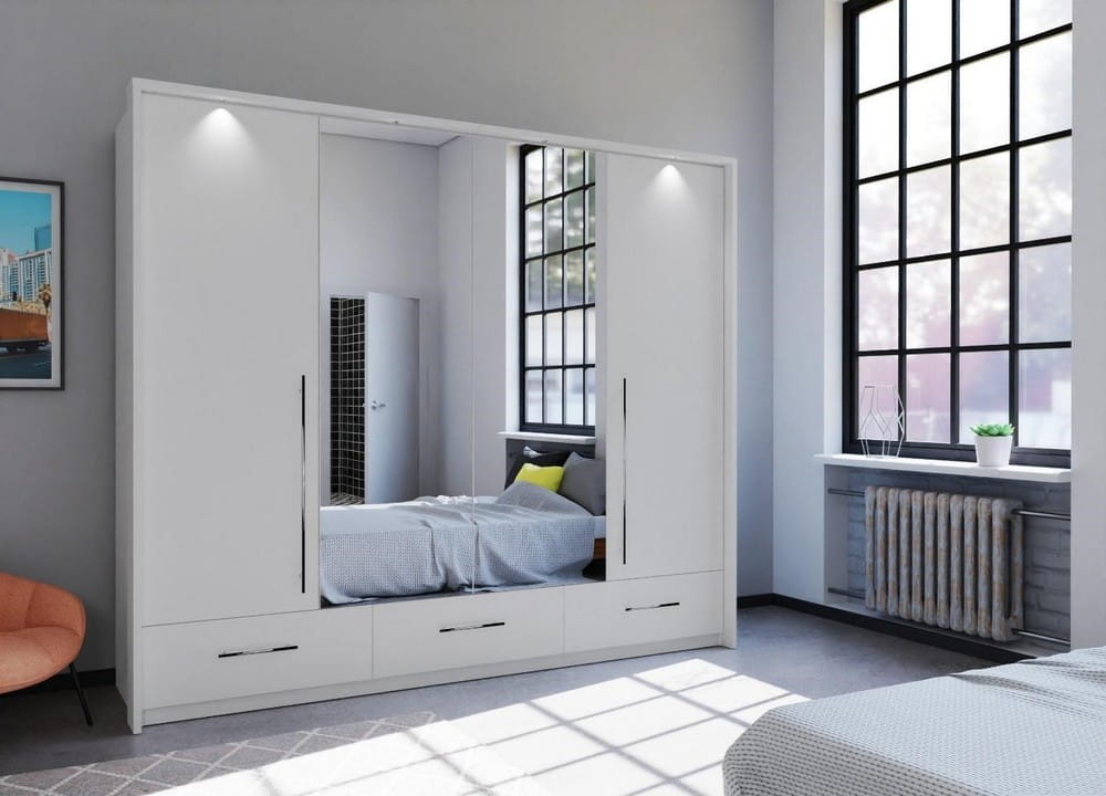 Mona white wardrobe by Instrument furniture / 10 White Bedroom Ideas for a Peaceful Escape