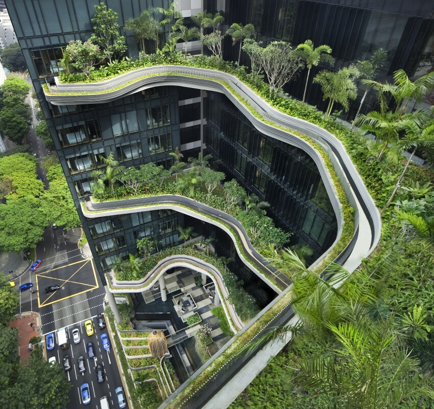 Parkroyal on Pickering Hotel from Singapore, by WOHA Architects