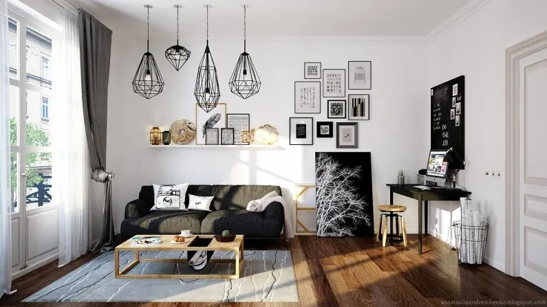 Monochrome Apartment by Anastasia Andreichenko, Make Your Living Room 
