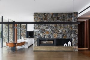 kitchen, dining area, fireplace, Studio Ilk Architecture + Interiors