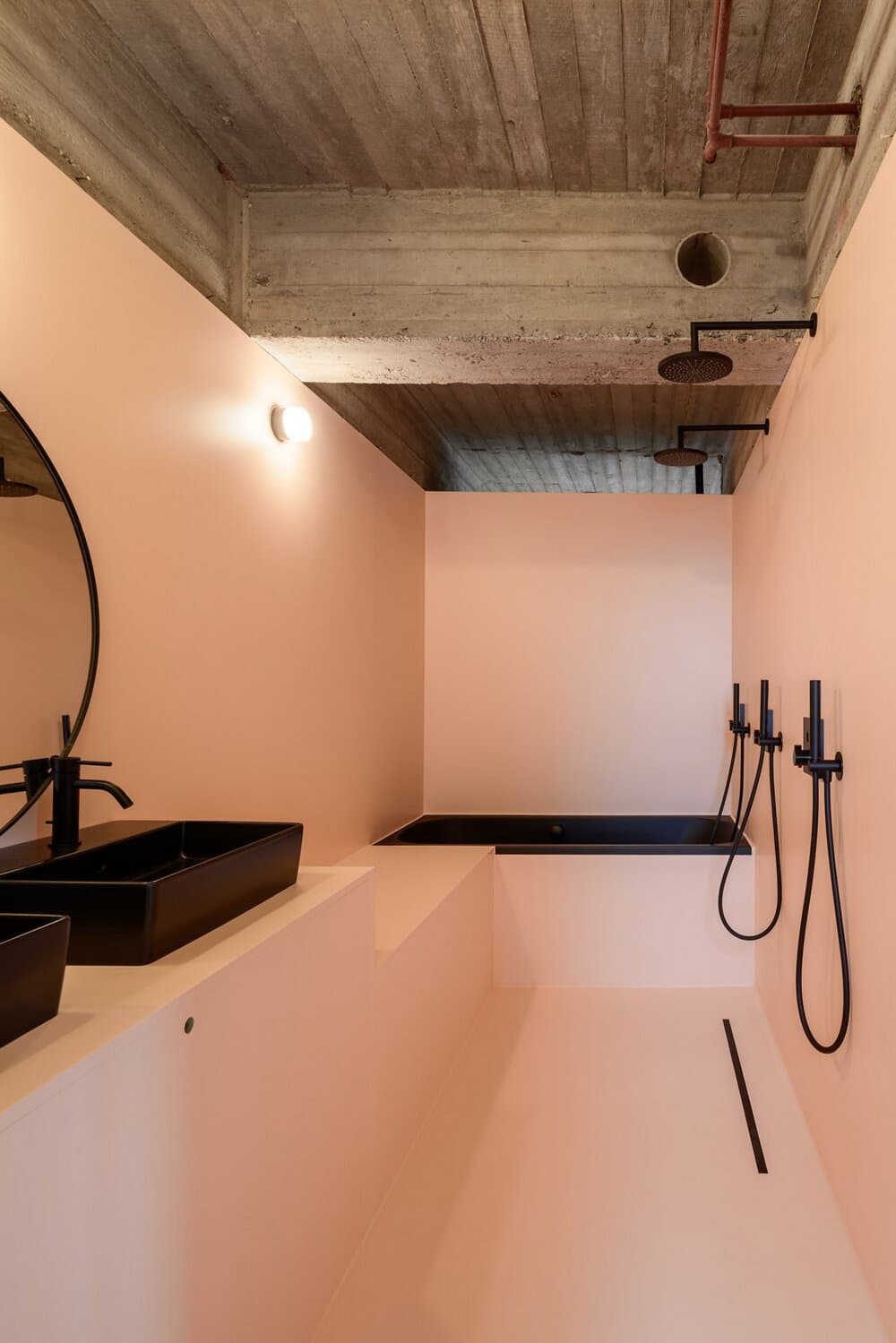 bath room, vessel sinks, drop in tubs, Studio Okami Architects