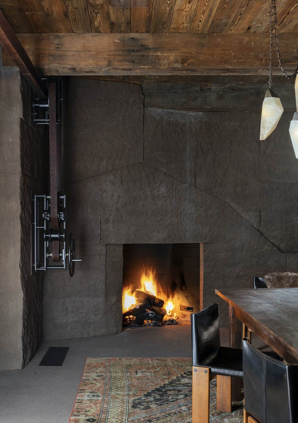 fireplace, Wyoming Retreat by Andersson/Wise