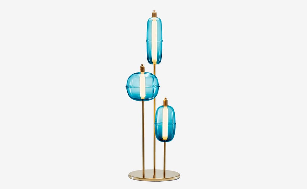  Moirai Floor Lamp Trio Blue by Ini Archibong for Sé Collections