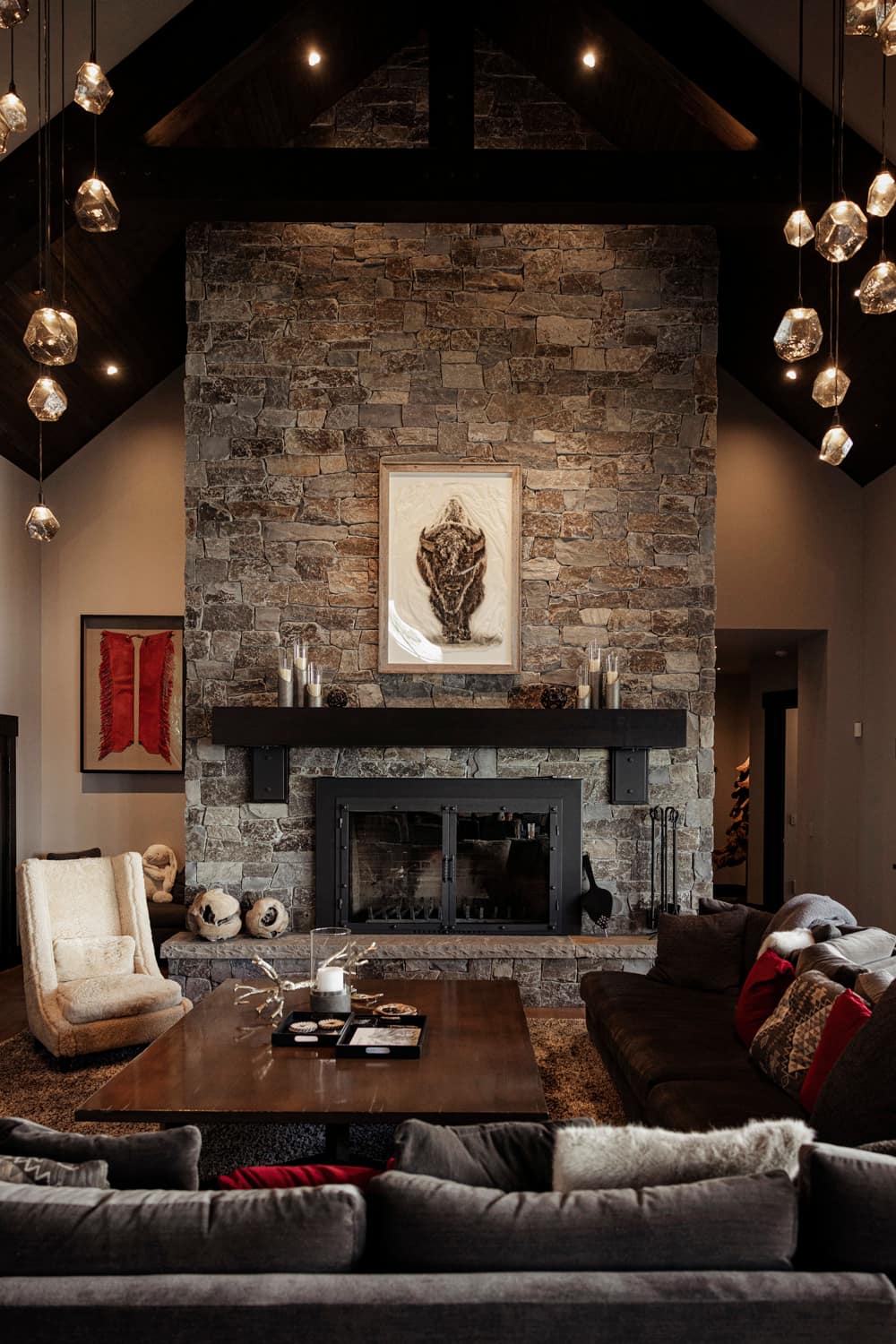 fireplace, living room, Cushing Terrell