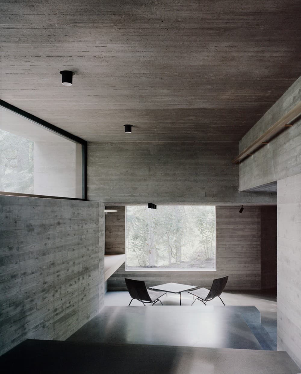 concrete wall, interiors