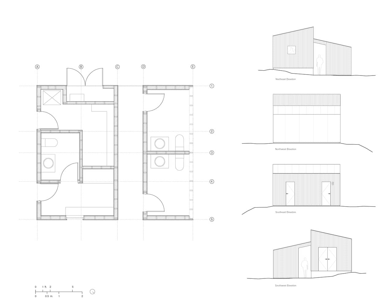 plan and elevations