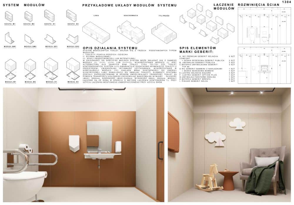 "MODULAR Public Toilets” Paula Rydel / Geberit “Bathroom Design 2023”