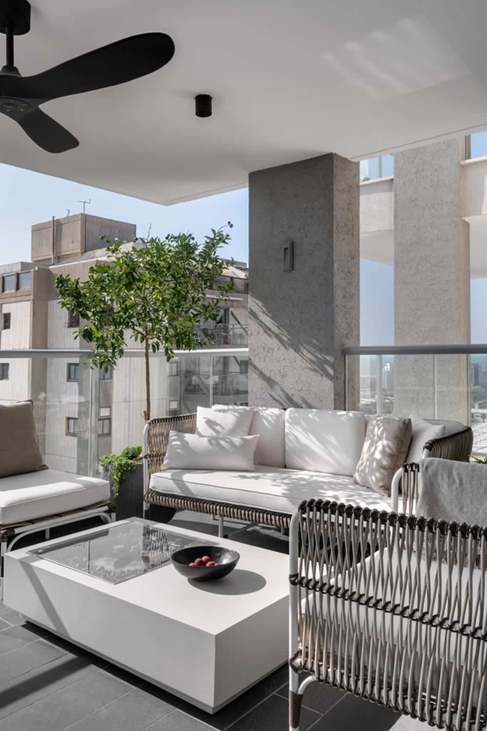 balcony, Ramat Aviv Gimmel Apartment