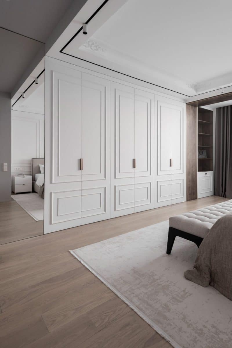 bedroom, Apartment with neoclassical touches