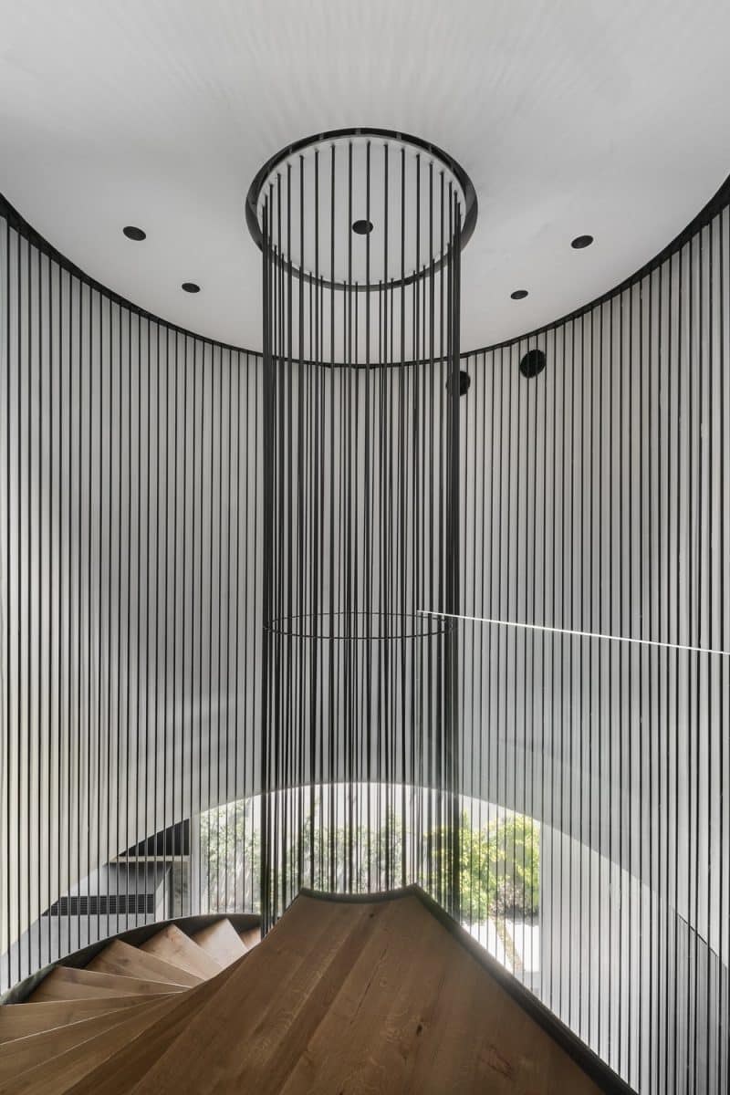 spiral stair, A Modern Villa for a Family with 6 Children