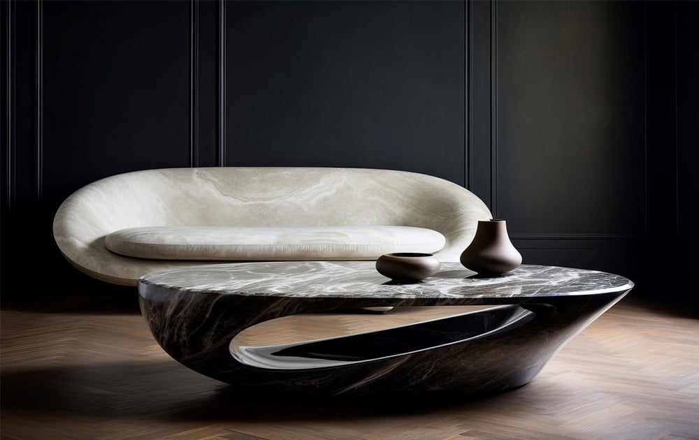 Black Coffee Tables as Functional Art, Sculptural-Coffee-Tables
